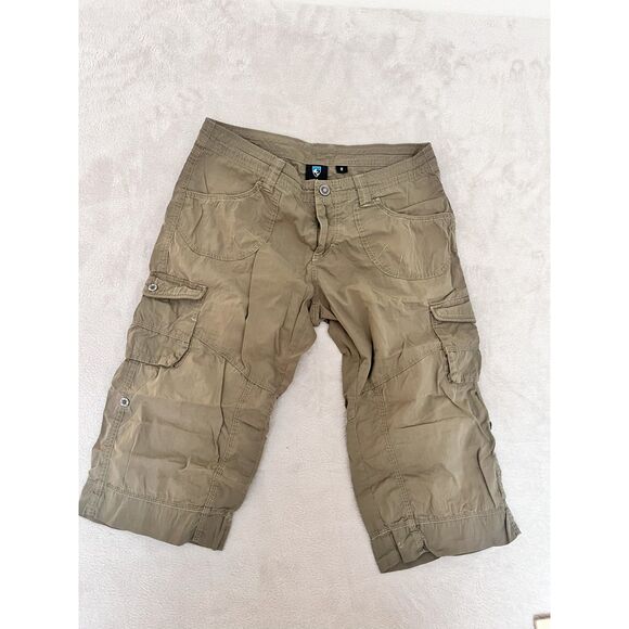 Kuhl Splash Green Cargo Convertible Shorts Capri Women’s 8 Hiking Outdoors - Picture 2 of 9